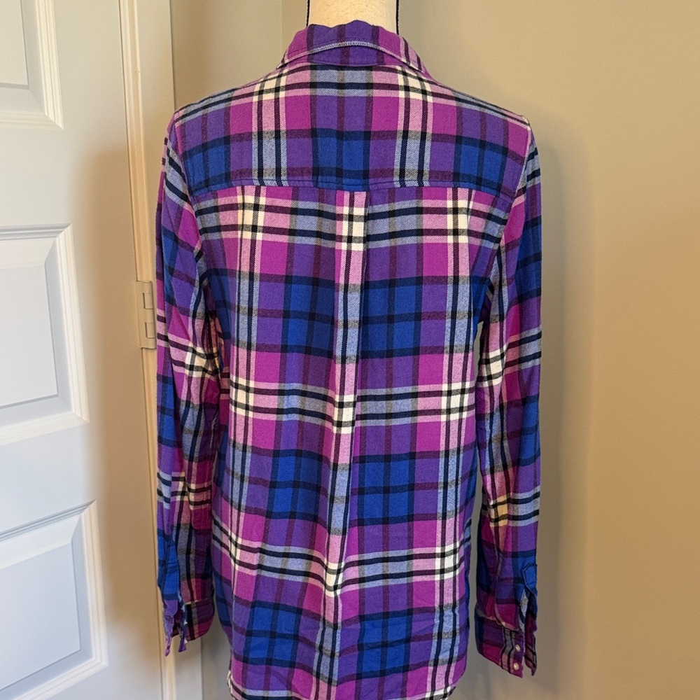 Express Purple & Blue Plaid Button-Down Shirt - Picture 3 of 5